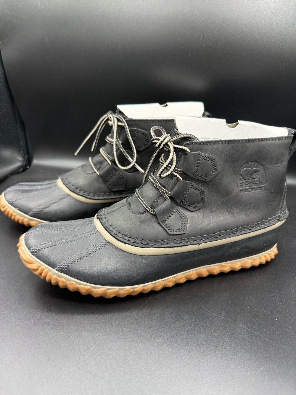 SOREL Out N About Ankle Duck Boots Black Waterproof Woman’s Size 9.5